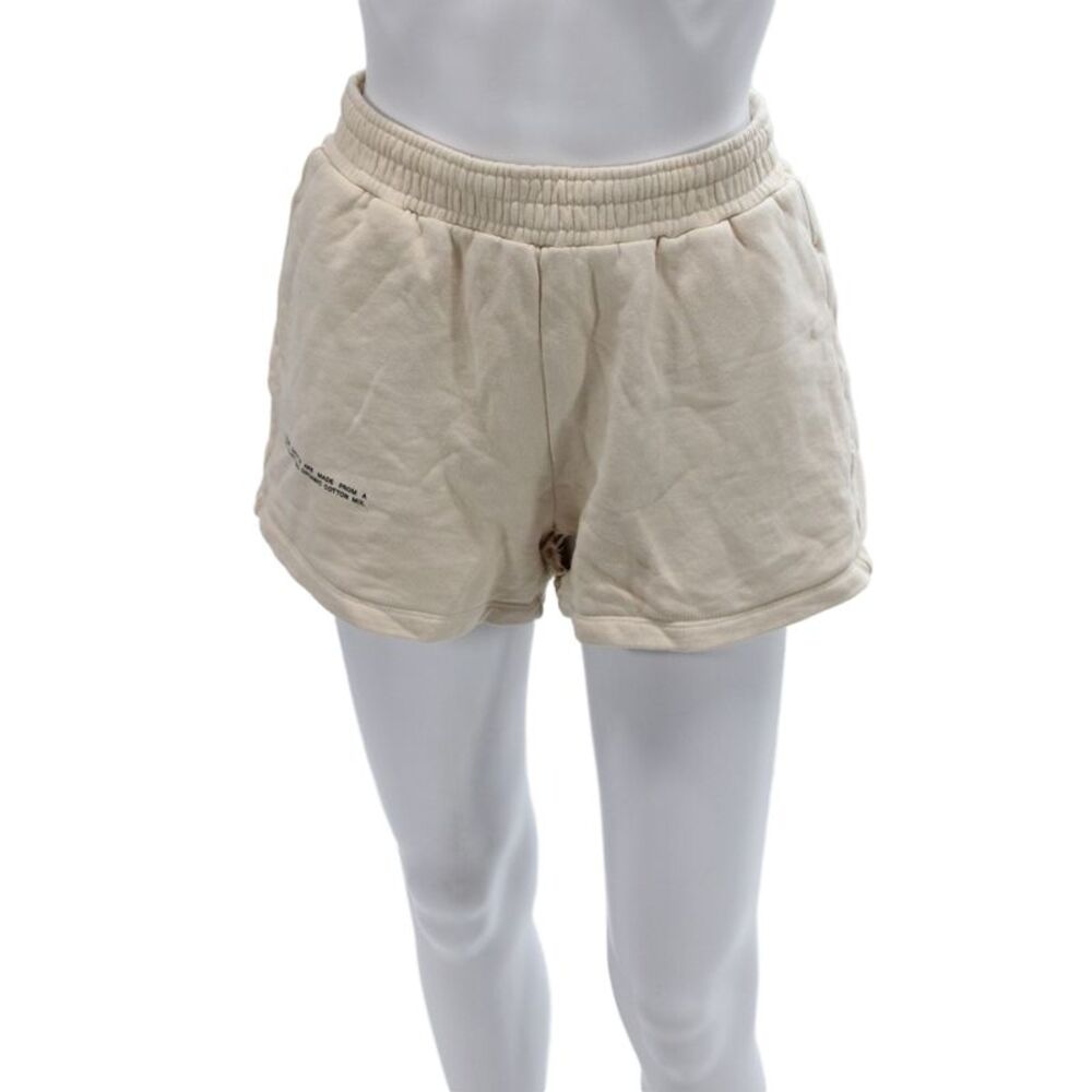 Pangaia Womens Sweat Shorts Beige Organic Cotton Mix Pull On Size XS
